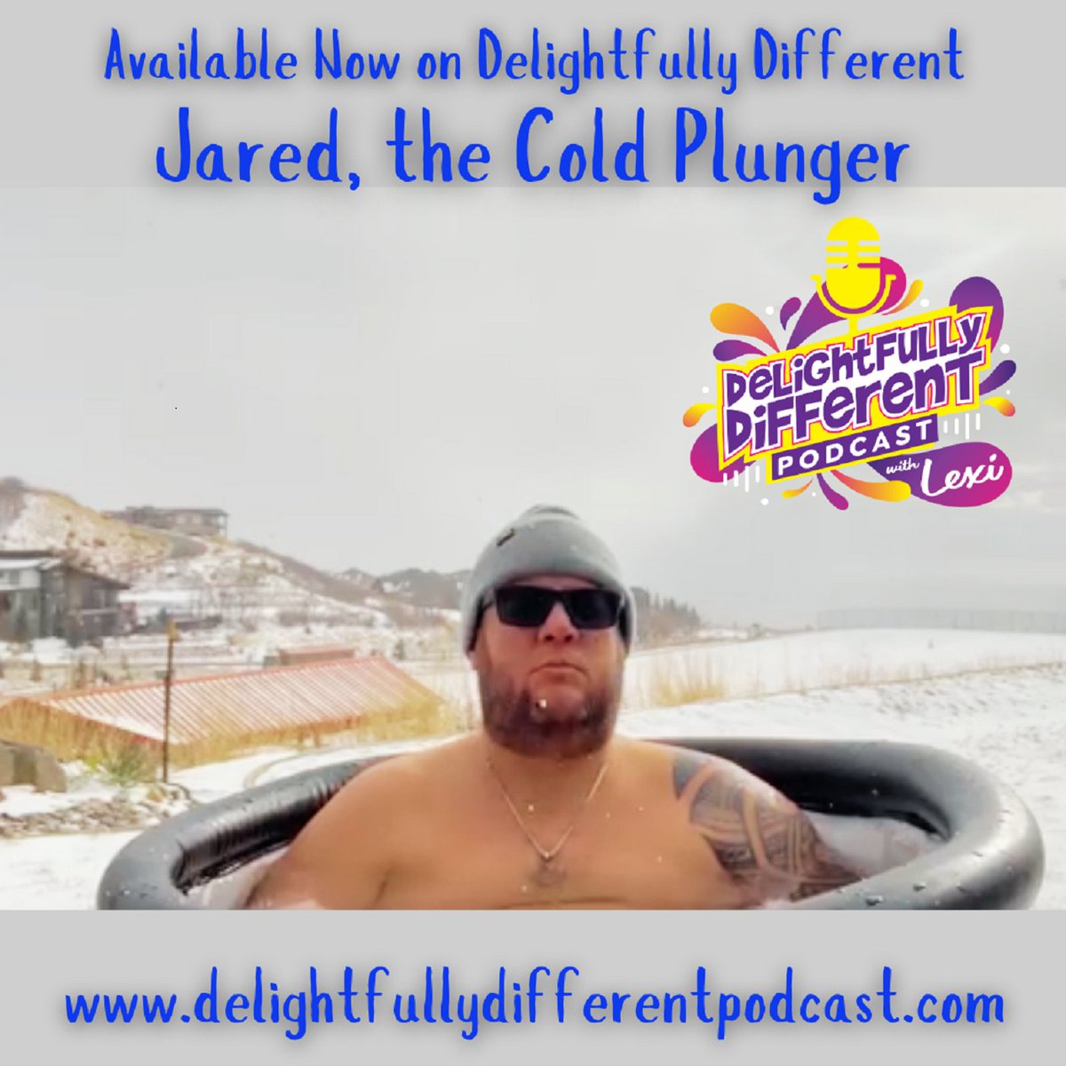 #NewEpisodeAlert - Delightfully Different Podcast Delightfully.lnk.to/ColdPlunger Jared Is A Cold Plunger. He gets into an ice bath everyday, even in the Winter. He says it’s good for physical and mental health. He even owns a special tub for his cold plunge. #Listen #icebath #podcast