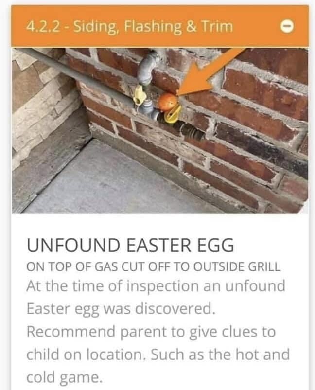 I love an inspector with a sense of humor! 🤣

#HomeInspection #Funny #Humor #Easter #Egg #Colorado #Realtor #RealEstate #Agent