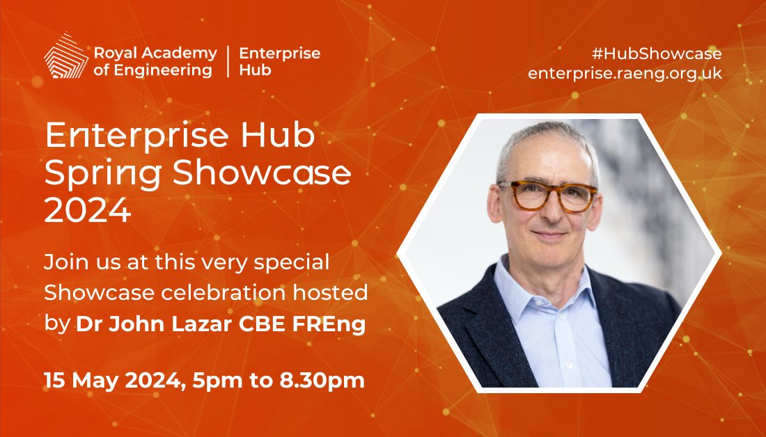 We're excited for the spring 2024 #HubShowcase hosted by John Lazar.

Join tech entrepreneurs as they unveil cutting-edge products & prototypes, diving into new markets. Don't miss this exclusive event
raeng.org.uk/events/2024/ma…

#VentureCapital #startup #pitch