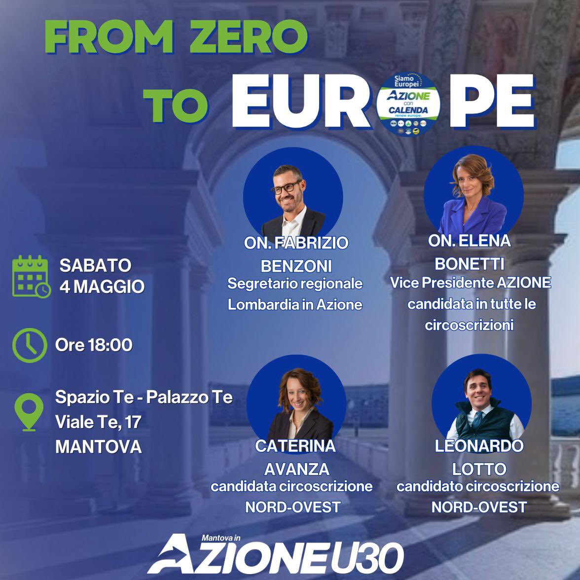 From zero to Europe🇪🇺 Ci vediamo domani, a #Mantova, insieme a @elenabonetti , @CaterinaAvanza e @LeonardoLotto1 , per parlare dell’#Europa del futuro! Vi aspettiamo alle 18:00 a Palazzo Te. #SiamoEuropei