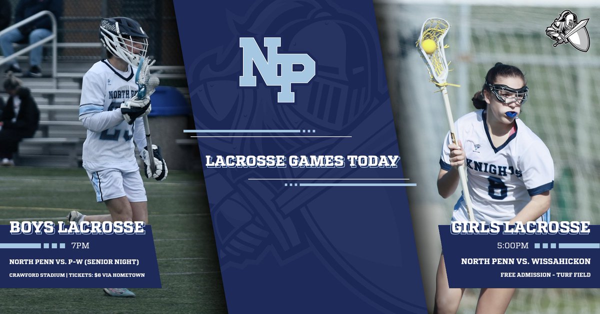 Come check out our lacrosse teams in action this afternoon and evening, including SENIOR NIGHT for @NPennLax. Tickets for the boys game ($6) can be purchased here: nphs.npenn.org/our_school/nph…