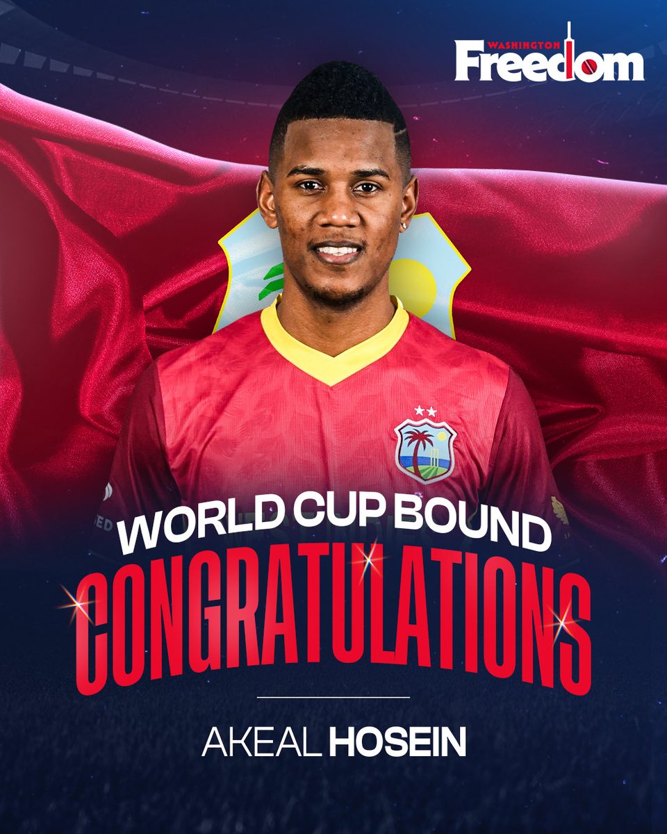 𝑯𝒐𝒔𝒆𝒊𝒏 is ready to go for 𝑨-𝒌𝒆𝒂𝒍 in the #ICCT20WorldCup 🤩

#WashingtonFreedom #MLC2024 #AkealHosein | @AHosein21