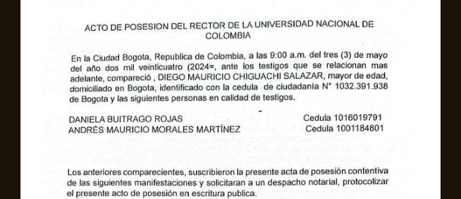 En horas de la mañana, dos compañeros egresados fueron a una notaría para tomar posesión de la rectoría de la @UNALOficial, tal como lo hizo @JoseIsmaelPena