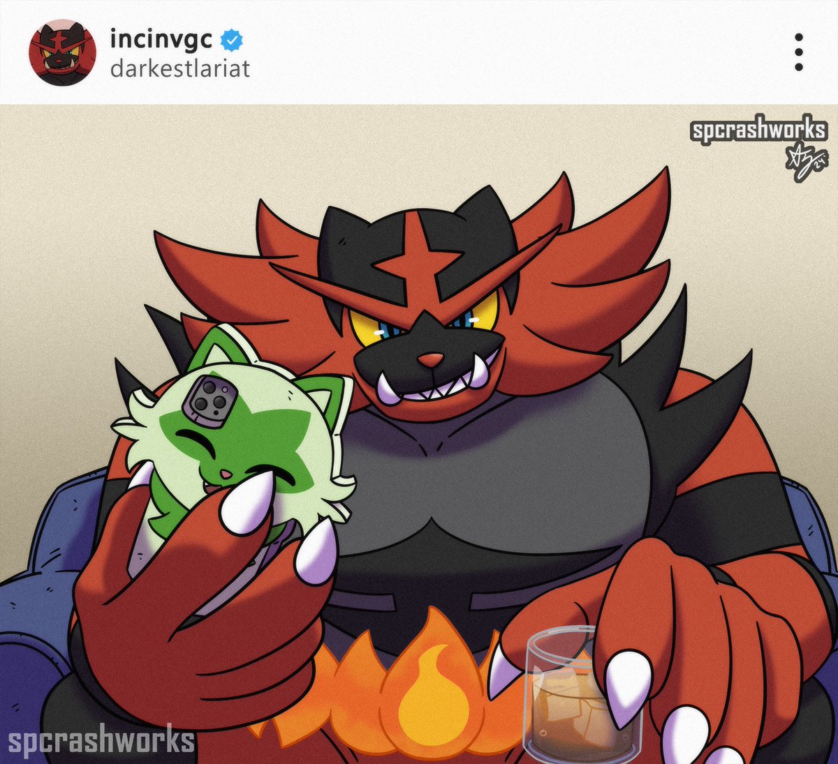 Incineroar takes a quick selfie before heading to the Pokemon Indianapolis Regionals. #pokemon