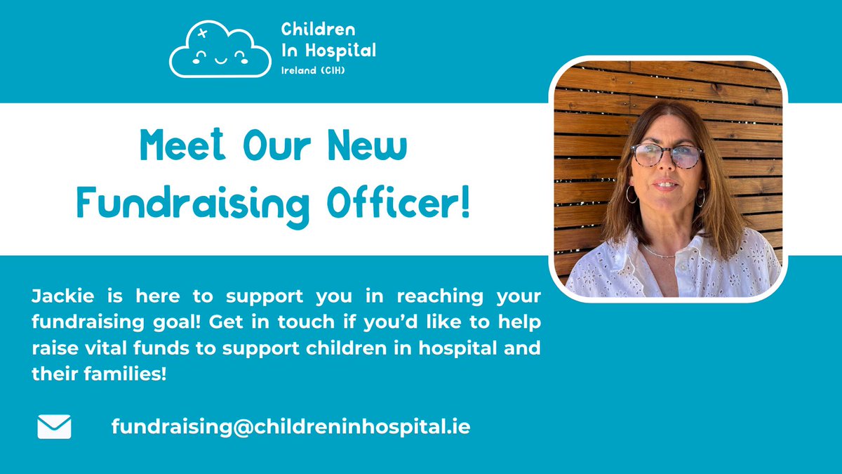 Meet Jackie, our new fundraising officer! If you're interested in taking on a new challenge or hosting an event to help raise vital funds to support children in hospital and their families, please get in touch! Email Jackie - fundraising@childreninhospital.ie