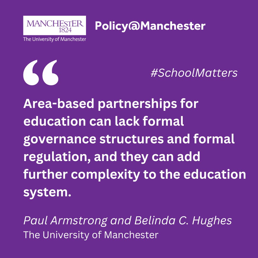🏫Area-based partnerships aim to collaborate with stakeholders to support school improvement initiatives. 📑@wilfarmstrong and @BeeBeehughes8 explore ABPs and make recommendations about their governance. 🔗Read more in our new report #SchoolMatters: ow.ly/IWzt50R1W0W