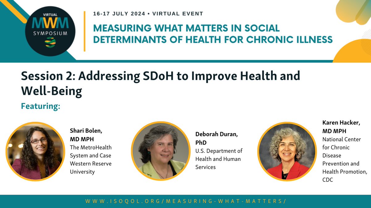 In Session 2 of the #MWMsymposium, representatives from the @CDCgov, @NIMHD, and @metrohealthCLE and @cwru will discuss conceptualizations of SDoH and strategies for addressing SDoH from research and programmatic perspectives.

Learn more: ow.ly/1erO50RpAhq