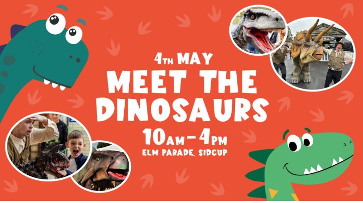 Have a ROARSOME time in Sidcup this Bank Holiday weekend.Meet the dinosaurs on Saturday 4 May, on Elm Pararde from 10am - 4pm. ➡️sidcuppartners.co.uk/news_archive/m…