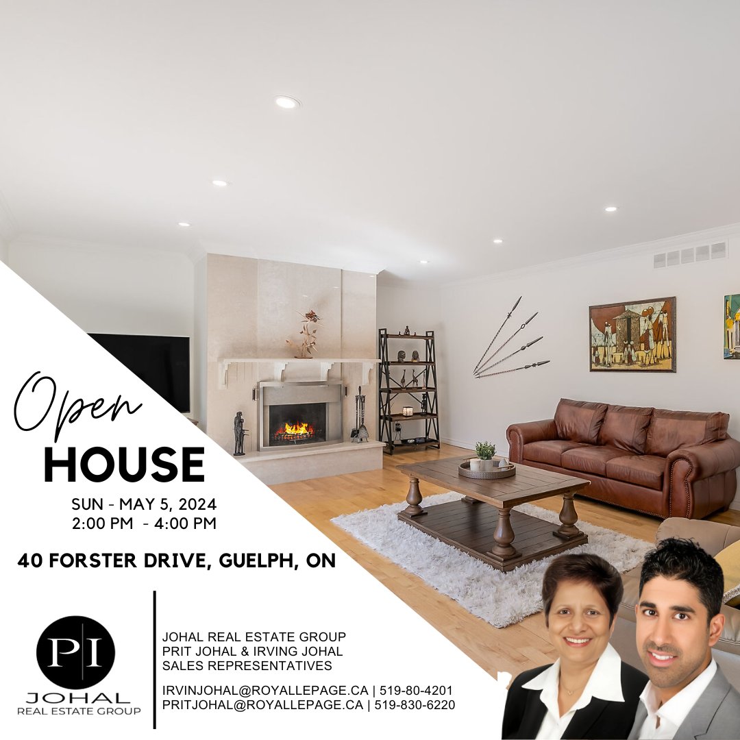 🏠 Open House Alert! Join us this Sunday from 2-4 pm to explore this stunning 4-bedroom executive home in the serene Kortright East neighborhood of Guelph.🌟

#marketstats #guelphrealtor #realestate #guelphrealestate #guelphomes #investmentpotential #incomepotential #royallepage