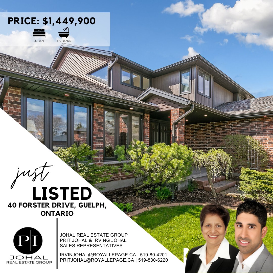 🏡 Just Listed.
This elegant executive 4-bedroom home located in Kortright East, Guelph offering total privacy

CONTACT US FOR DETAILS:
📞 519-803-4201
📱 519-830-6520

#marketstats #guelphrealtor #realestate #guelphrealestate #guelphomes #investmentpotential #incomepotential