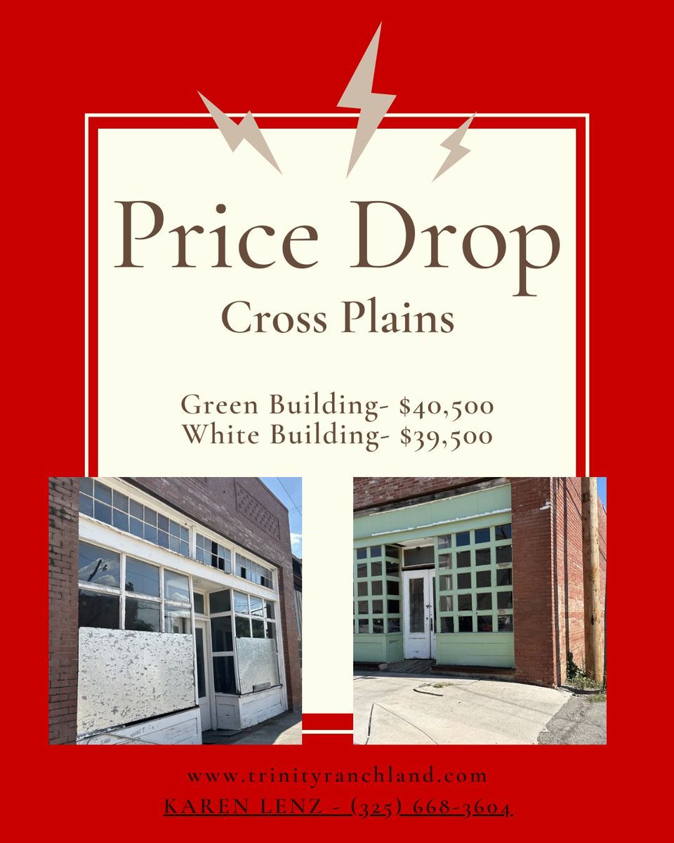 💰 ⬇️  Business Opportunity  in Cross Plains TX!!
buff.ly/4aZM3u6 

 #readyforachange #TrinityResidentialandCommercial #weknowrealestate #propertyforsale #TexasRealEstate #TRL #businessoppurtunity