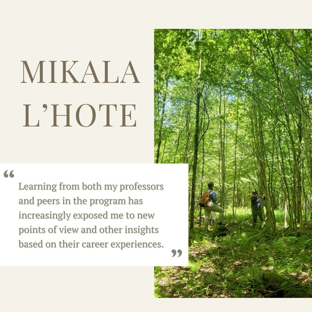 Meet @PaulSmiths graduate student Mikala L’Hote! Mikala works for the @adkwatershed assessing the impacts of road salt on waterbodies in the Adirondacks and the Lake Champlain Basin. She was recently elected Student Director of the North American Lakes Management Society (NALMS)
