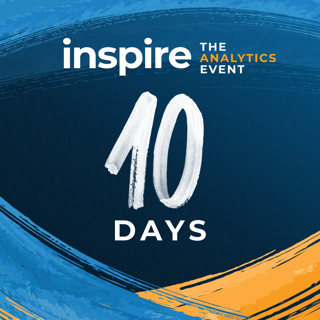 Tick, tock, 10 days left on the #Inspire clock! Register today to supercharge your skills with 4 featured tracks: 1️⃣ Alteryx Product Insights 2️⃣ Stories of Innovation 3️⃣ #DataAndAnalytics Best Practices 4️⃣ Business Transformation 👉 Register now: ow.ly/HWre50QIzMZ