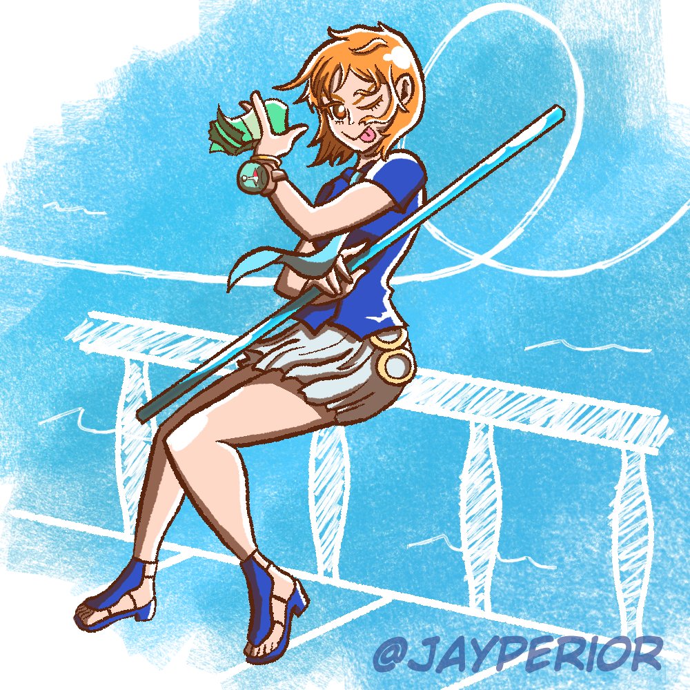 Commission 07: Pre-Timeskip Nami! So happy to draw my favorite Straw Hat! One of my favorite outfits of hers is the one in Water 7~