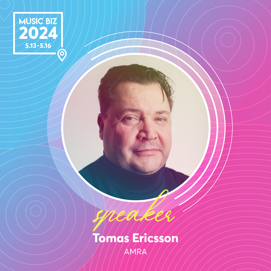 Tomas Ericsson of amra will be joining us at this year’s #MusicBiz2024 conference in a few weeks! Registration is open NOW, don’t miss your opportunity to secure your spot! 🎟 View full agenda & register here: bit.ly/musicbiz2024