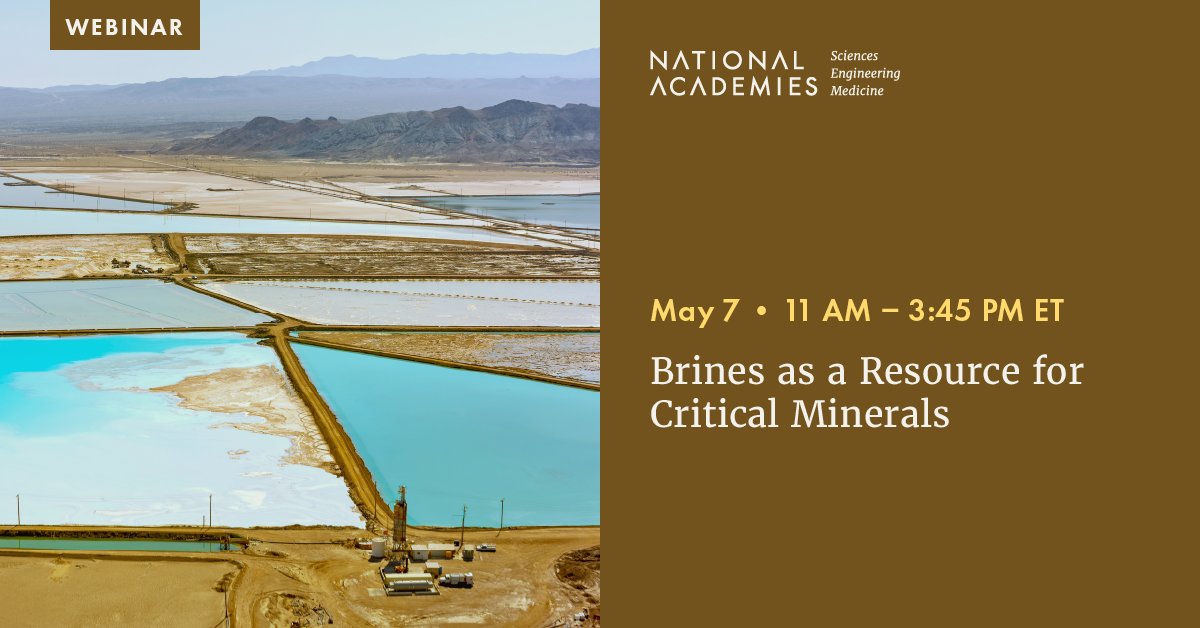 As the global #EnergyTransition accelerates, geologic #brines could become an important source of critical #minerals due to the potential for mineral extraction with relatively low environmental impact. Learn more at our May 7 webinar: ow.ly/zswg50RtHC5