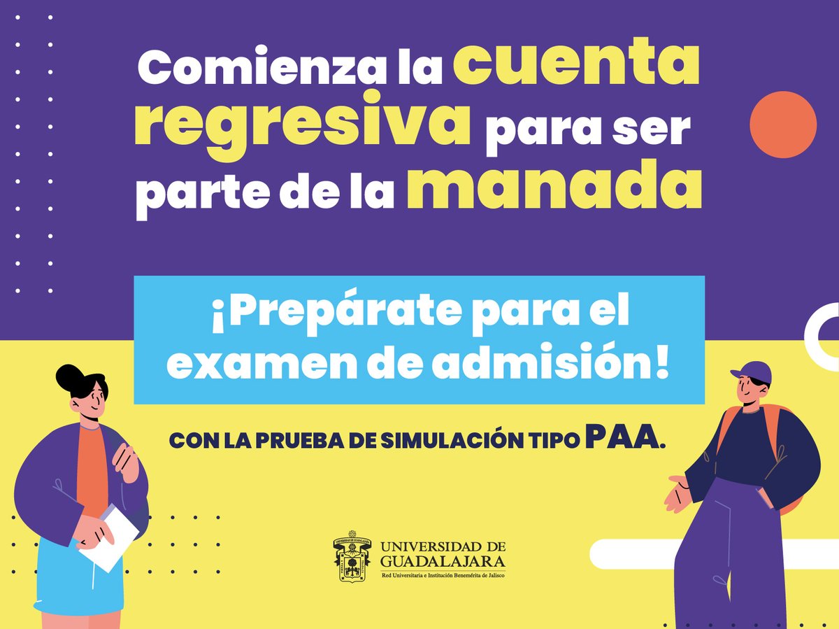 Descarga la guía de estudio y prepárate para el examen de admisión a licenciatura de la #UdeG 📝. 💻 bit.ly/GuiaPAA