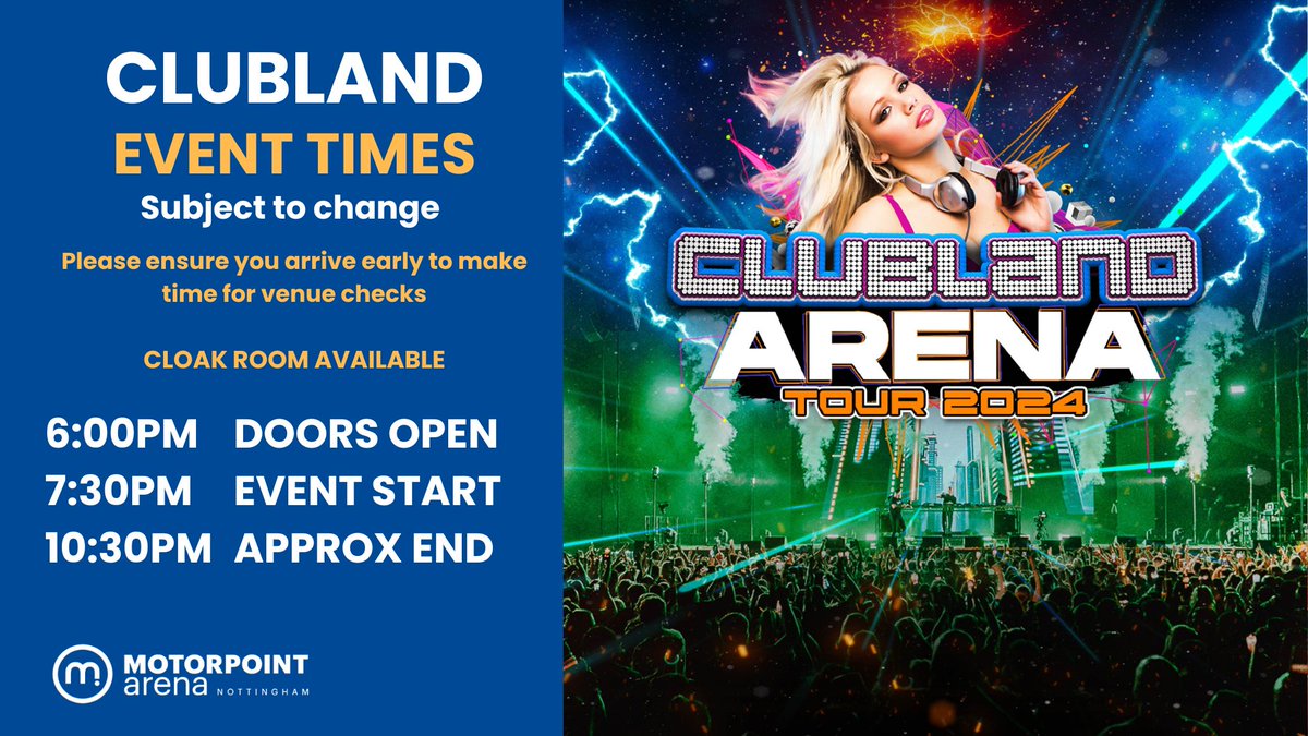 🎉 We cant for @clubland this Saturday? 📍 Need help getting here? - bit.ly/3xzBvTZ 🎟️ Final Tickets - bit.ly/47wQGtz ⁉️ FAQ's - bit.ly/3w9F1Ed Enjoy the show 💃