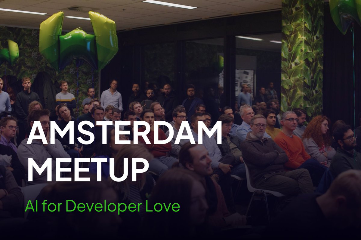 Hey Amsterdam-based friends 💚 Are you ready for another AI Meetup? On May 7, 6:00 PM CEST, @weaviate_io will collaborate with @devworld_conf, @unbody_io, and @aicampai. Reasons to come and say hi: 1) Learn more from the experts about building AI-native applications and how to…