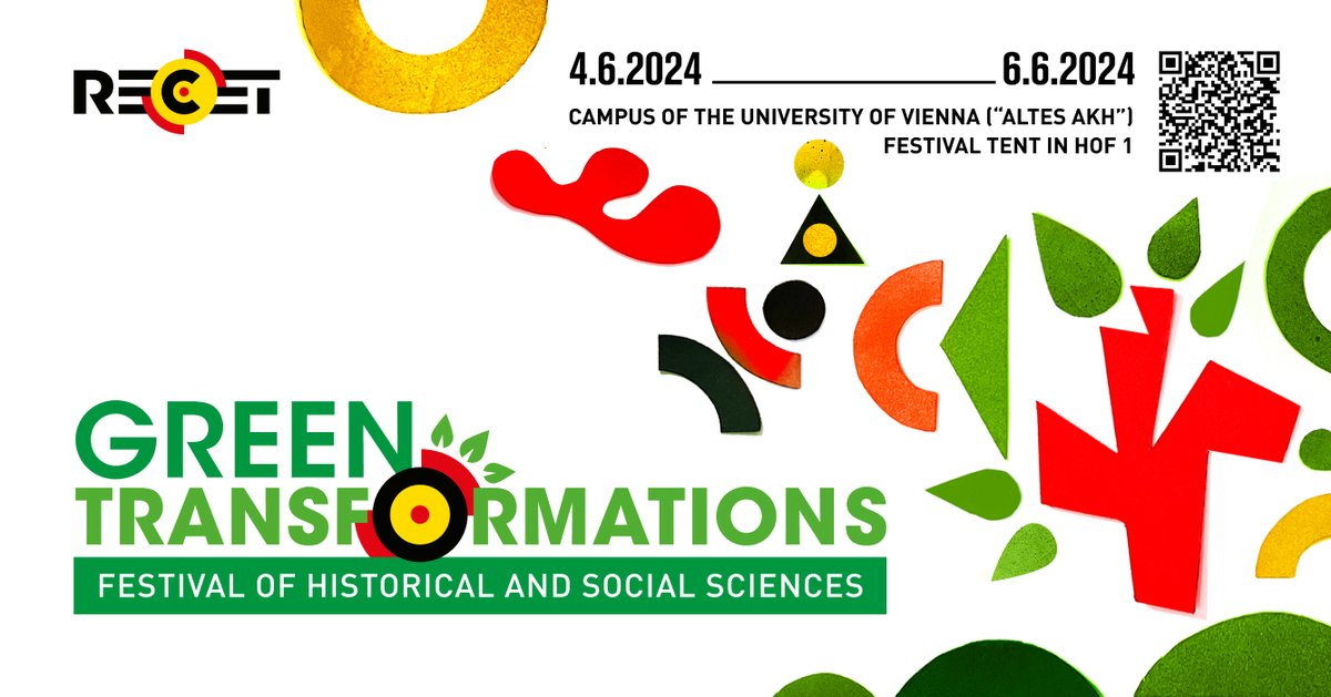 We are happy to invite you to this year's RECET History and Social Sciences Festival 'Green Transformations' by @recetvienna, with our modest help😃 On 4.6.24-6.6.24 we will discuss questions of transformation of economy & society under the impression of man-made climate change.