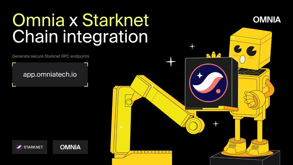 OMNIA has integrated @Starknet 🤝  

Starknet is a ZK-Rollup Layer 2 network that operates on top of #Ethereum, enabling dApps to massively scale without compromising on security.

Grab your secure #Starknet RPC endpoints👇
app.omniatech.io