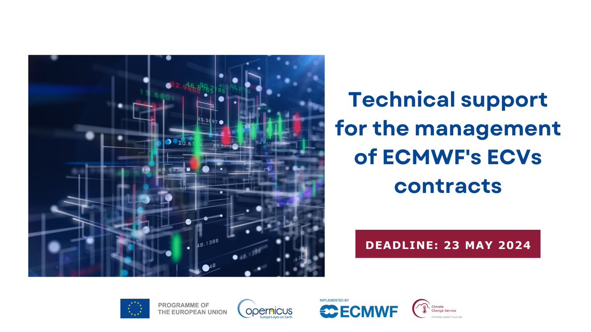 📢New ITT @ECMWF invites tenders for the provision of the technical support required by ECMWF for the management of operational Essential Climate Variables (ECVs) contracts. Apply here 👉climate.copernicus.eu/c3s2120abis-te…