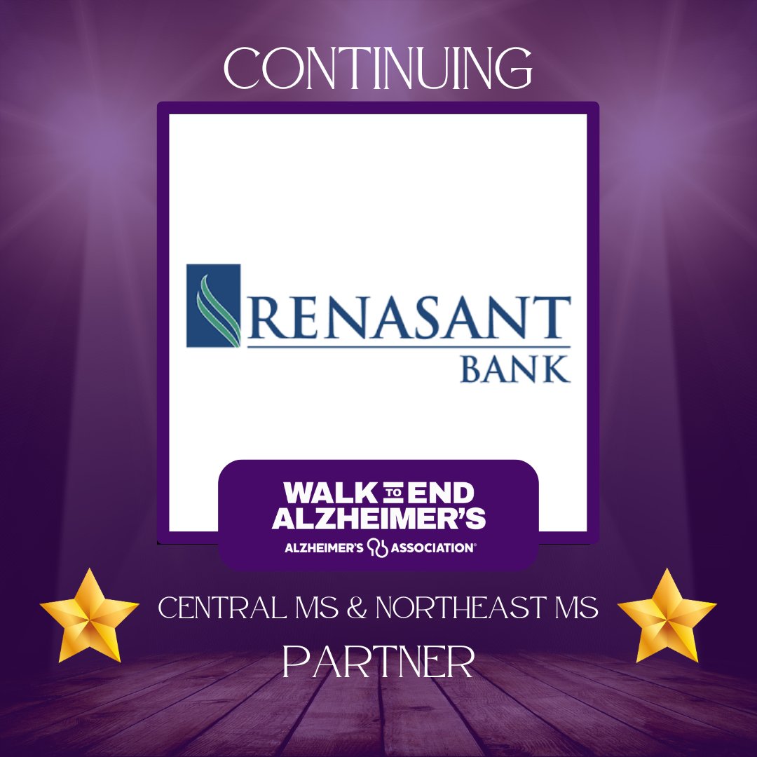 Thank you @renasant for continuing to be a leader in the fight to #ENDALZ. Your commitment to our communities helps us offer resources and advance dementia research. You can join Renasant in the fight to end Alzheimer's at alz.org/walk #Walk2EndALZ