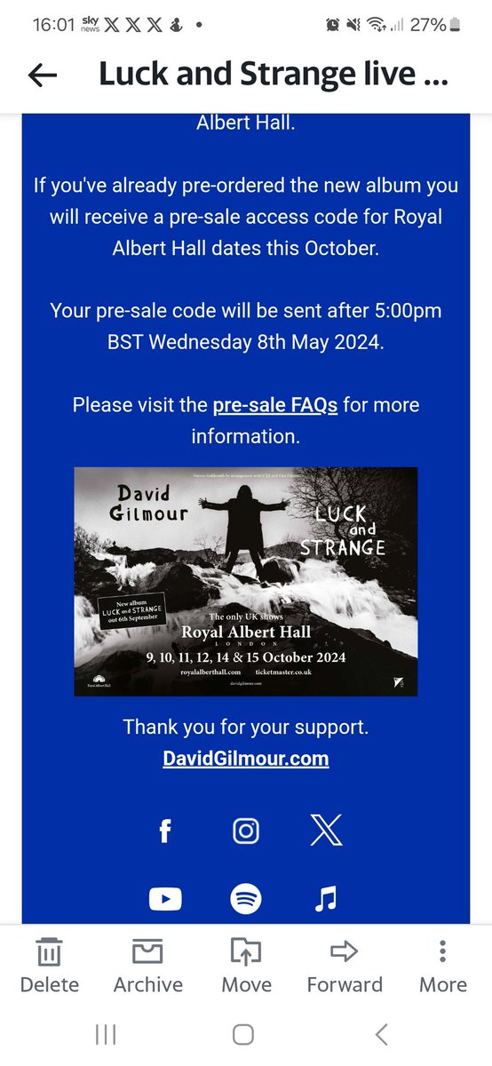 @beyondbehaviour @davidgilmour Ticketmaster..link to be sent out by email on Wednesday