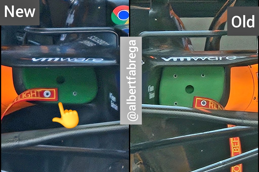 Nuevas entradas de pontones. La Evo sólo en el coche de Norris New sidepod intakes. Upgrade only on Norris car