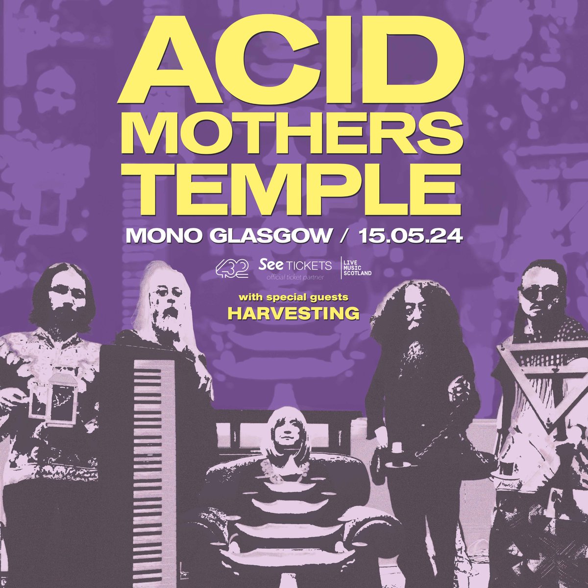 Japanese Psych-Rock legends #acidmotherstemple return to Scotland for a cosmic one at @monoglasgow on 15 May ✨ Final tickets on sale NOW ➡ bit.ly/48LFNVA