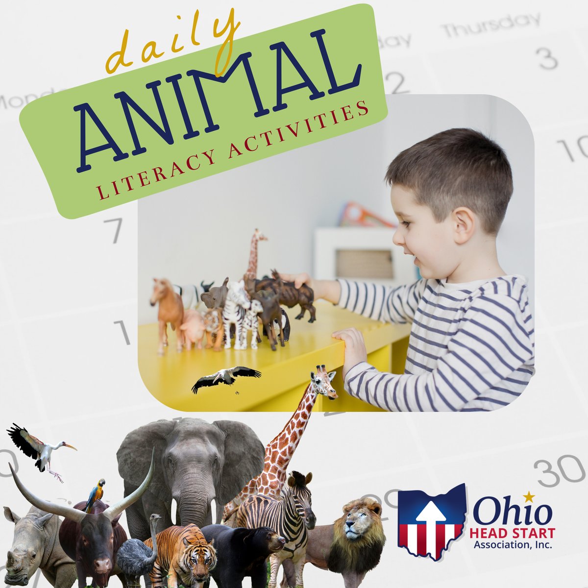 Day By Day Ohio provides families, caregivers, educators, and librarians with Family Literacy Calendars to use at home, library, classroom, or on the go. 

#Headstart #EarlyHeadstart #EarlyChildhoodEducation #EarlyChildhoodDevelopment #OhioEducation #OhioHeadstart #OHSAI
