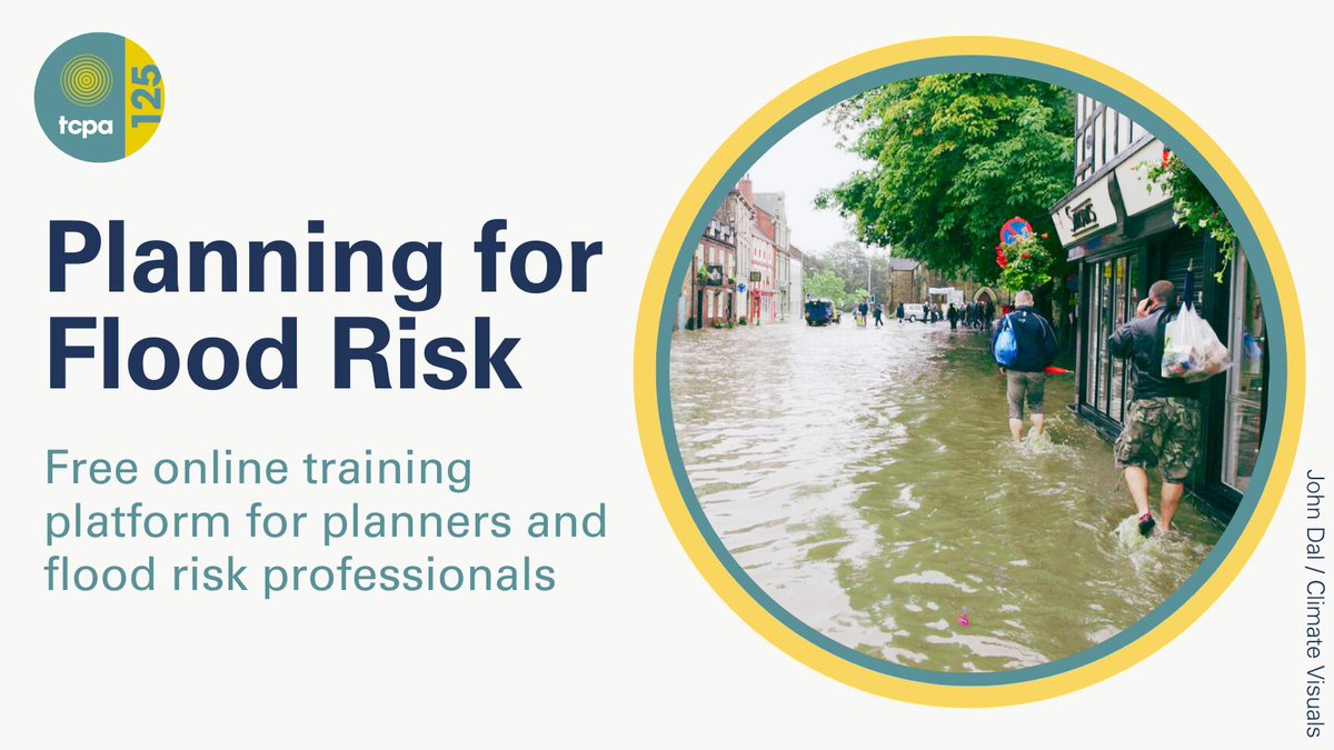 The @EnvAgency and @theTCPA have created a free, introductory learning resource on planning for flood risk in England. The interactive training has been specifically designed for planners and flood risk professionals working in the public sector. Register: learning.tcpa.org.uk