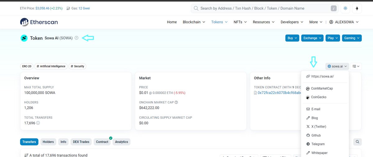$SOWA Etherscan has been updated! $SOWA Contract: etherscan.io/token/0x72fca2… $SOWA #SOWAIA #ETHEREUM