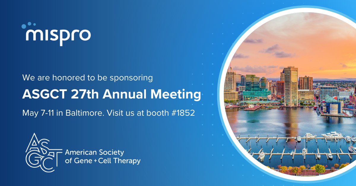 Excited to be attending ASGCT for the first time! Looking forward to connecting with researchers and learning about cutting-edge advancements in cell and gene therapy. Come visit the Mispro team at booth 1852 #ASGCT2024 #GeneTherapy #CellTherapy #OwnYourScience