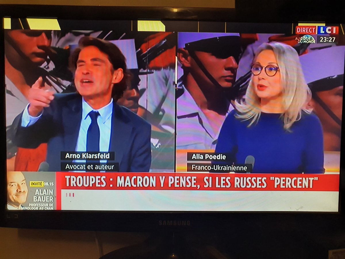@AllaPoedie @LCI persiste et signe.A chaque Interview de Macron,@ericbrunet fait intervenir le proxi @arnoklarsfeld de #хуйло pour proférer les🇷🇺menaces(понты)🤮Ainsi #la26 participe à la guerre hybride des☠️nécrophiles.Sarkozy y est pour beaucoup,via M.Bouygues.@yvesthreard se🥶joins aux!🇷🇺