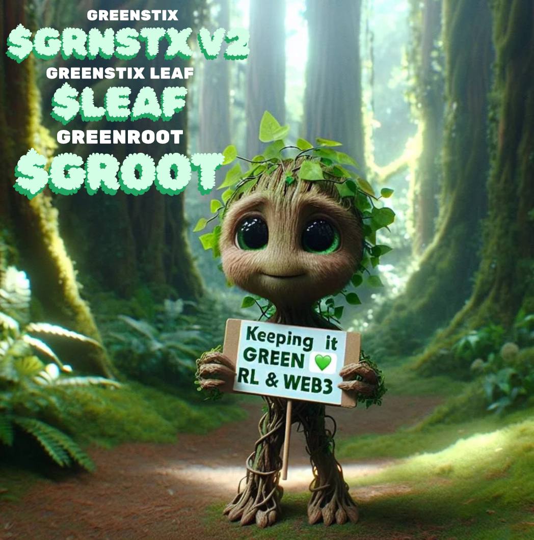 Happy Friday #crofam Go touch grass today. Join the GREENEST #Crofam on #Cronoschain $grnstx_v2 gives 5% $usdc rewards per txn. $Leaf is long term deflationary providing lp for $grnstx_v2. Last but not least our favorite forest friend $groot giving 3% $grnstx_v2 per txn