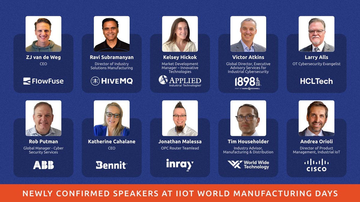 🌟 Exciting News! The first wave of speakers for IIoT World Manufacturing Days 2024 is here. Don't miss out on insights from industry experts. Register now for a FREE ticket and save $249! buff.ly/3UfjgdZ #sponsored #flowfuse_iiot #hivemq_iiot #cisco_iiot #IIoTWorldDay