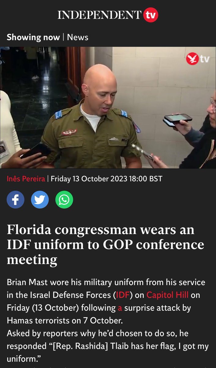 Tell us how you contributed to genocide of a foreign army Brian Mast.