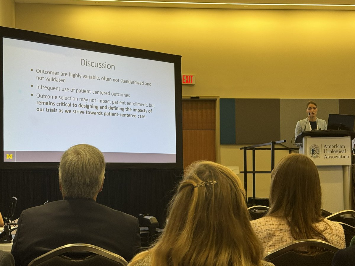 Kristian Stensland, MD MPH (@stensy) on Twitter photo Prostate cancer clinical trials infrequently use patient-centered outcomes, but it doesn’t seem associated with enrollment 🤔
Outstanding presentation from amazing resident and future SUO applicant Madison Krischak!
<a href="/MadisonKrischak/">Madison Krischak</a> <a href="/UMichUrology/">Michigan Urology</a> #AUA24 #AUA2024 Prostate cancer clinical trials infrequently use patient-centered outcomes, but it doesn’t seem associated with enrollment 🤔
Outstanding presentation from amazing resident and future SUO applicant Madison Krischak!
<a href="/MadisonKrischak/">Madison Krischak</a> <a href="/UMichUrology/">Michigan Urology</a> #AUA24 #AUA2024