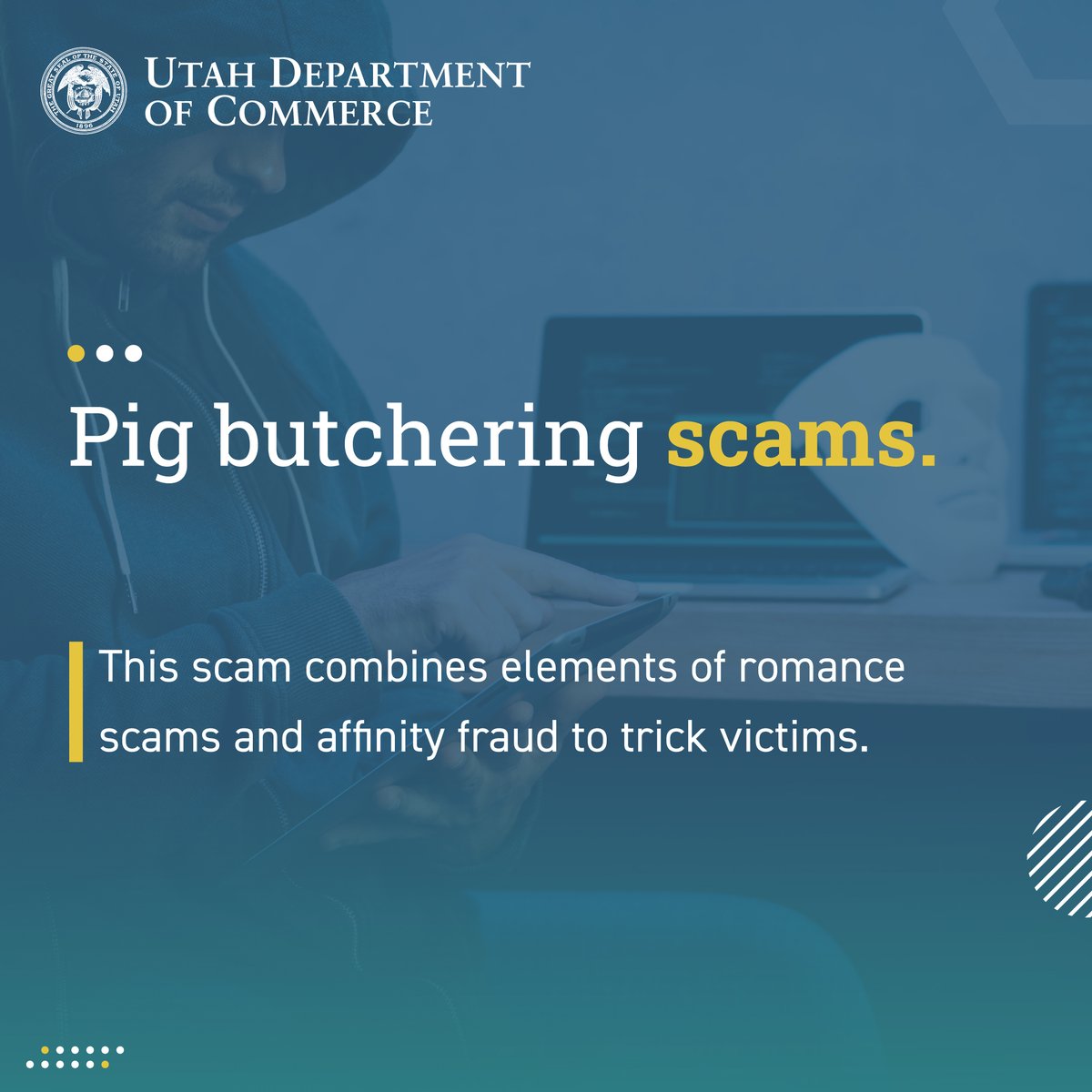 Have you heard of a scam called “pig butchering?” This scam combines elements of romance scams and affinity fraud to trick victims. Scammers use social media to build a relationship with their target. Learn how to protect yourself: finra.org/investors/insi…