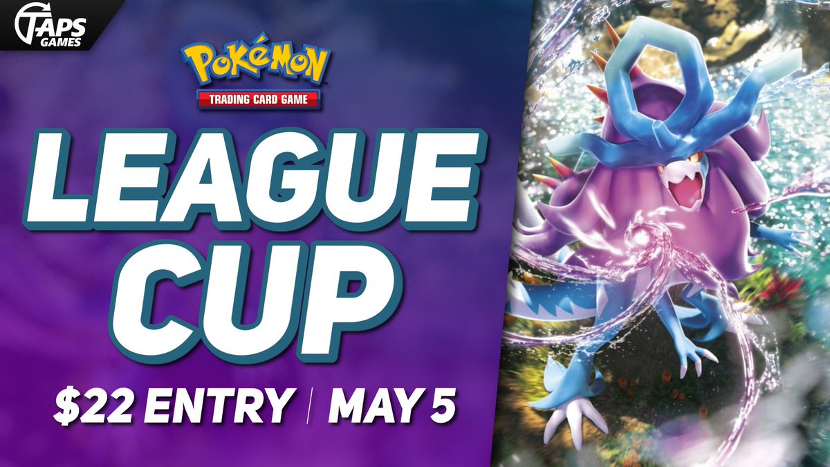 Just a friendly reminder that sign ups are still available for our Pokémon League Cup on May 5th!

Visit us instore or online to sign up!

#pokemontcg #pokemon #pokemoncards #pokemoncommunity #yeg #yeglocal