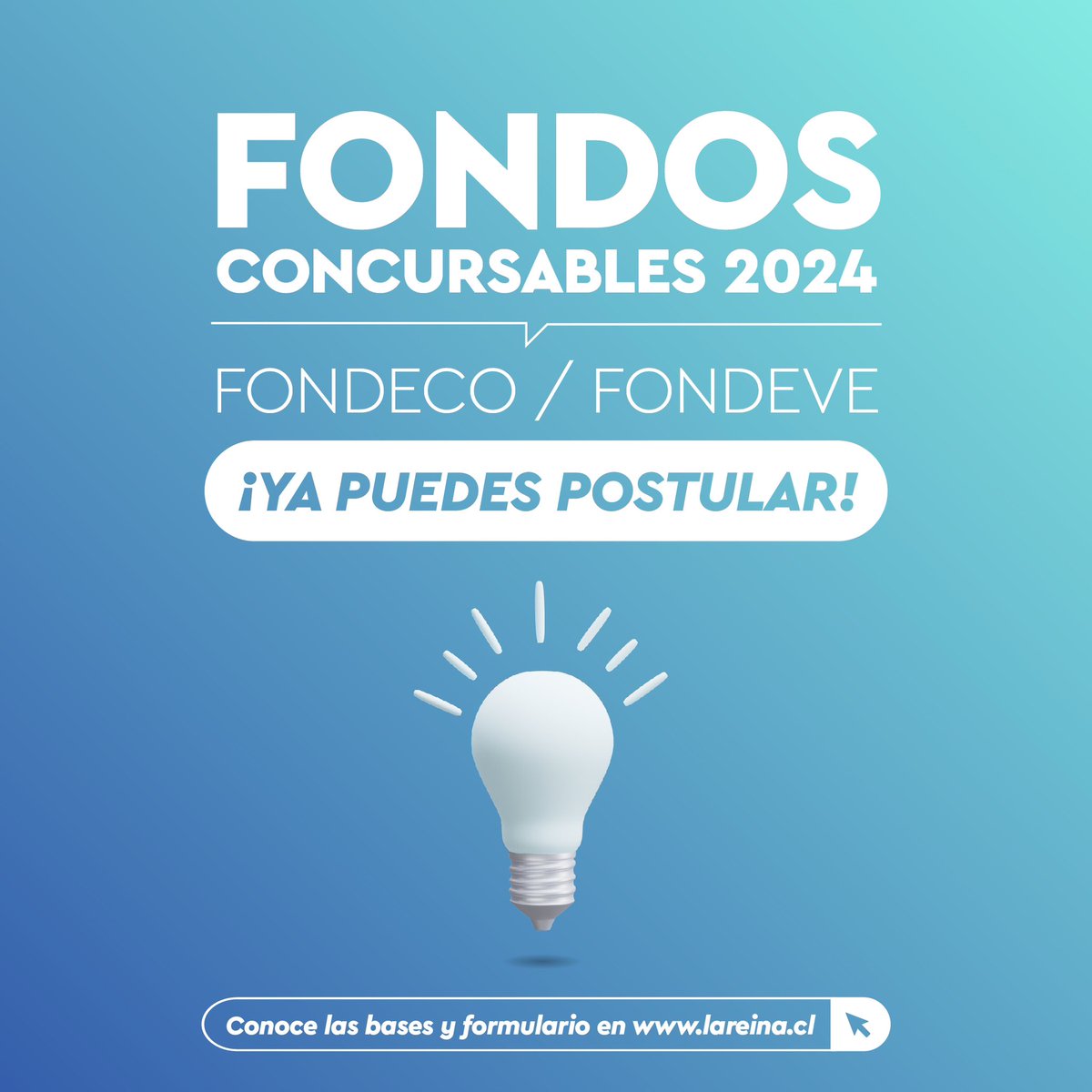 ¡YA PUEDES POSTULAR! FONDOS CONCURSABLES 2024 ✅

👩🏻‍💻🧑🏻‍💻 lareina.cl/fondos-concurs…
 
Este programa permite a organizaciones comunales y Juntas de Vecinos obtener recursos municipales para hacer realidad proyectos, iniciativas y/o mejoramiento del entorno.

¡CONOCE BASES Y POSTULA! 👍🏻
