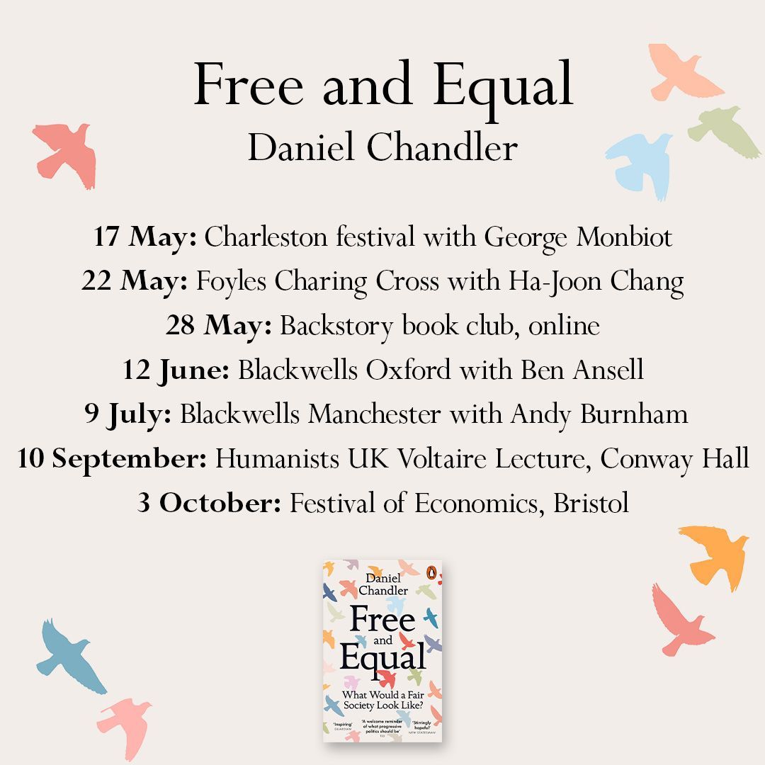 Hello! I'm really excited about the events I've got coming up, most of all because I get to talk to some amazing people including @GeorgeMonbiot Ha-Joon Chang @benwansell and @AndyBurnhamGM Please come along! More details in 🧵