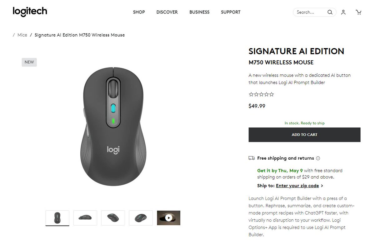 'A new wireless mouse with a dedicated AI button that launches Logi AI Prompt Builder' Guys...this is going too far