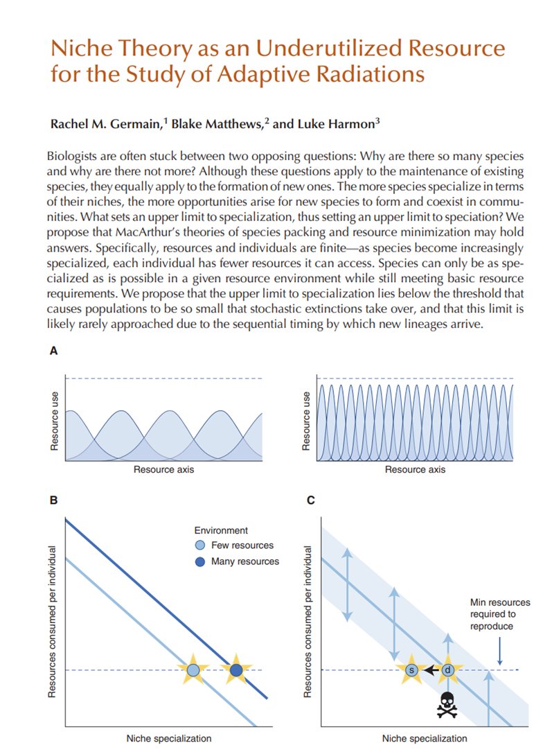 New fun paper: using ('classical') coexistence theory to predict how adaptive radiations unfold cshperspectives.cshlp.org/content/early/… Shoot me an email for a pdf if you can't get past the paywall...