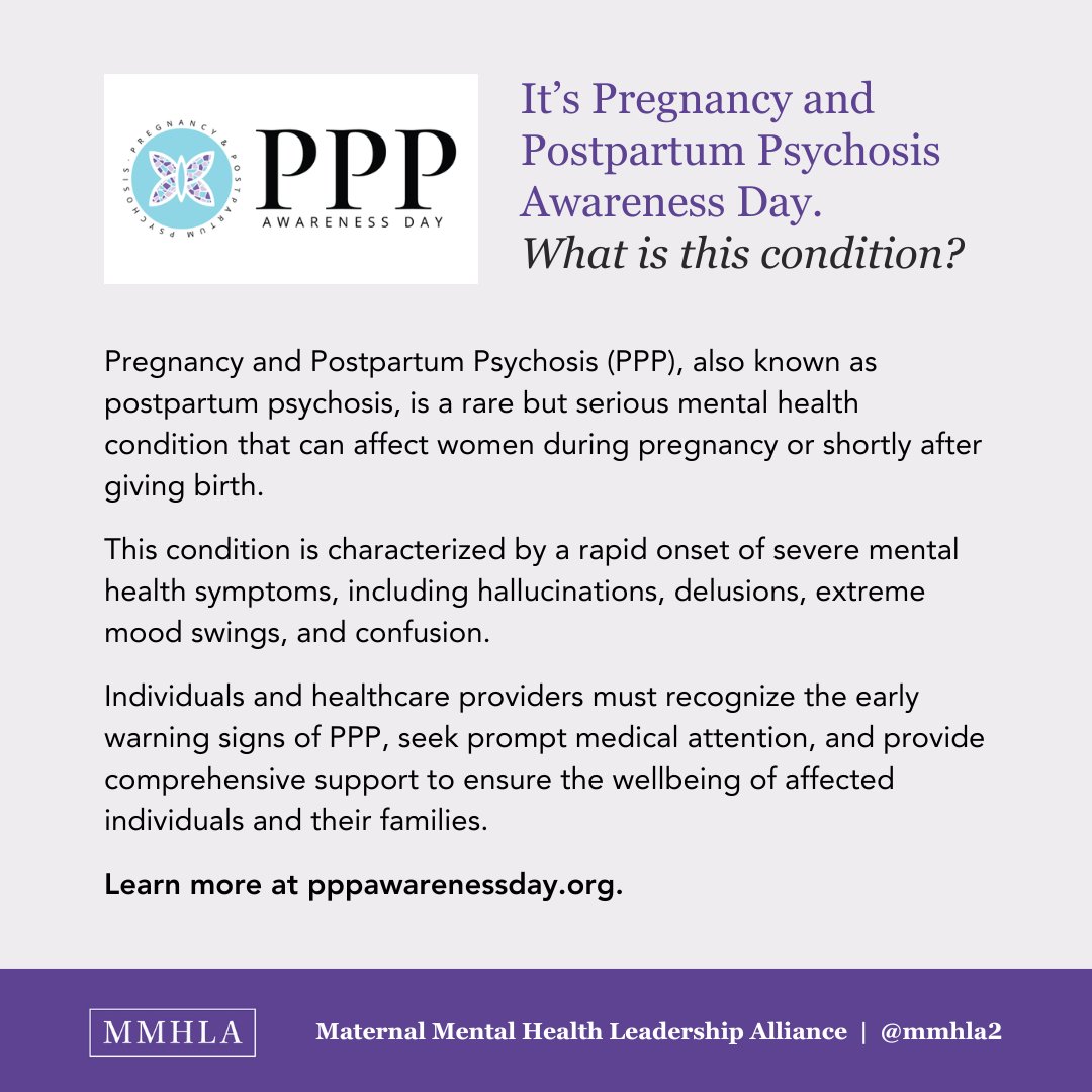It's Pregnancy and Postpartum Psychosis Awareness Day. Knowing the signs of this rare but serious mental health condition can help save a life. Learn more at hubs.la/Q02vmZht0 and consider donating to to support their important work. #psychosis #maternalmentalheatlh