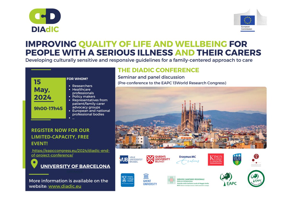 DIAdIC Pre-conference to the EAPC 13World Research Congress in Barcelona: May 15 - REGISTER NOW