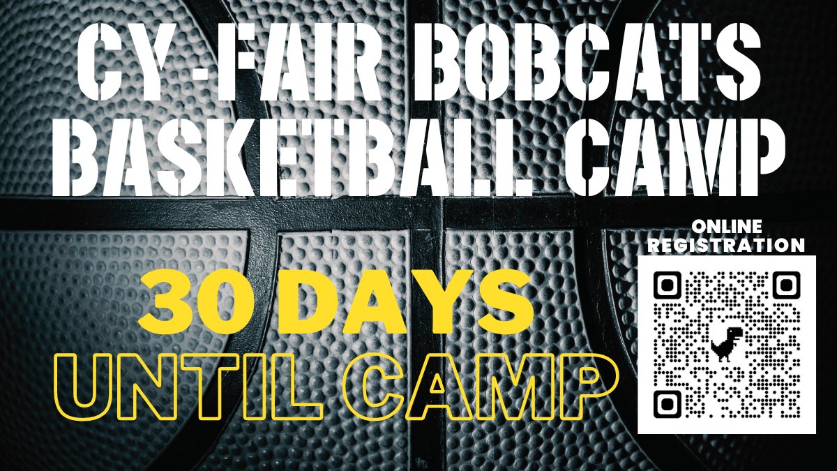 🚨ATTENTION BOBCAT NATION🚨 3️⃣0️⃣ Days until our Boys Basketball Camp! See you all on June 3rd-6th! Costs: $75 Location: Cyfair High School Registration link: …ess-fairbanksisd.schoolcashonline.com/Fee/Details/15… #BFNDbasketball 🏀🔥