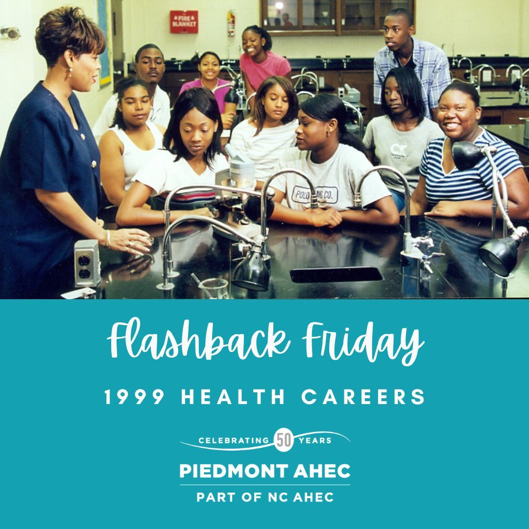 ⏳ FLASHBACK FRIDAY! 
At Piedmont AHEC, our initiative has been to educate all youth, from pre-college to college and beyond - offering programs to improve the supply and distribution of the healthcare workforce.
#piedmontahec #FlashbackFriday #HealthCareers