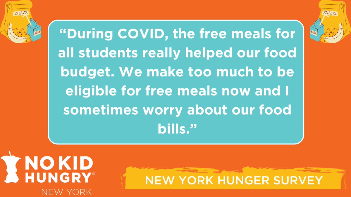 School meals are a vital resource for struggling families - but they don't currently reach every child who needs them. Healthy School Meals for All would reduce hunger, improve academic & health outcomes for kids, and make NY more affordable for families. #Meals4AllNY
